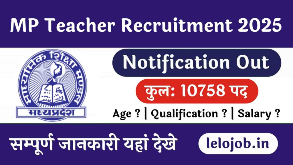 MP Primary Teacher Vacancy 2025