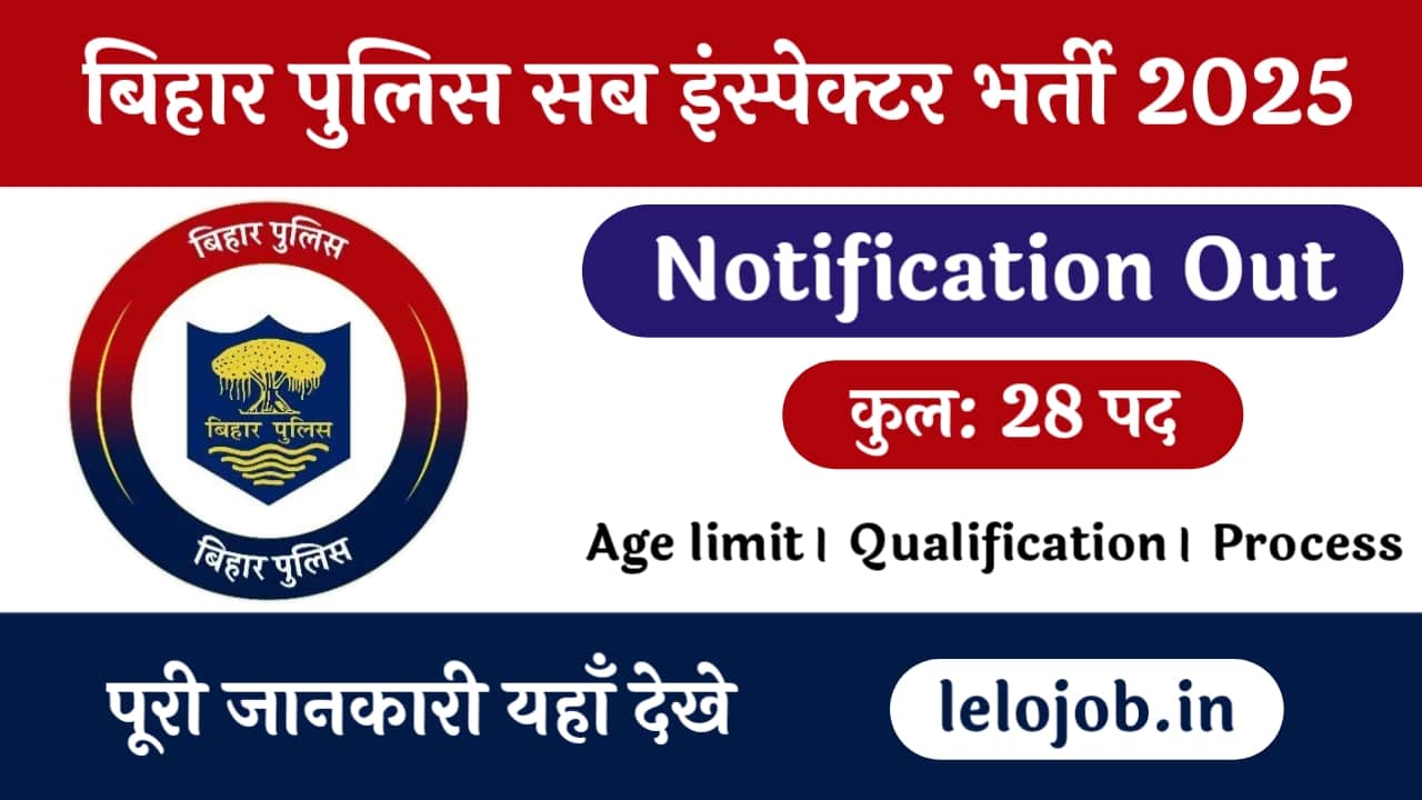 Bihar Police BPSSC Sub Inspector SI Prohibition Recruitment 2025