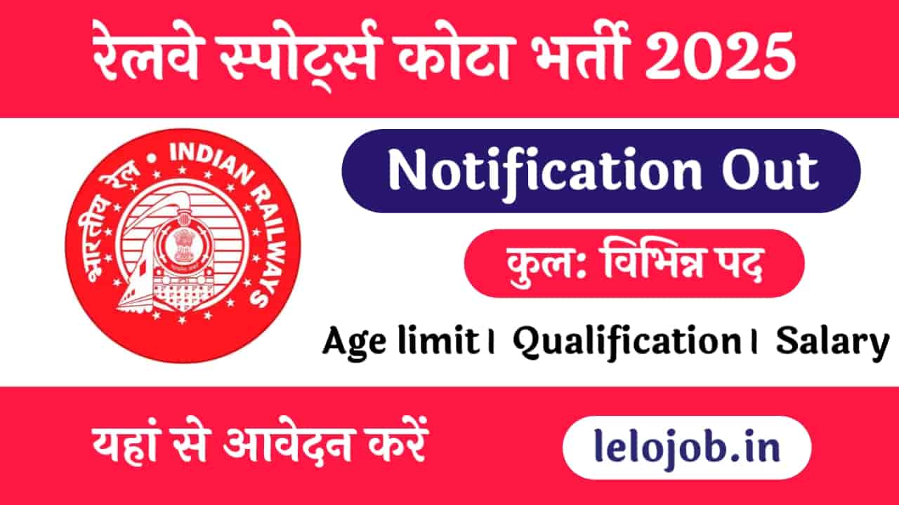 Railway Sports Quota Vacancy 2025