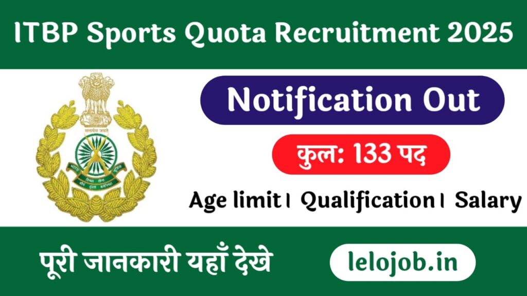 ITBP Sports Quota Recruitment 2025