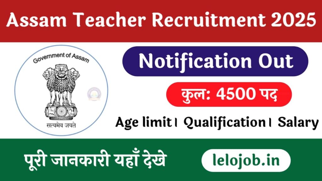 DEE Assam Teacher Recruitment 2025