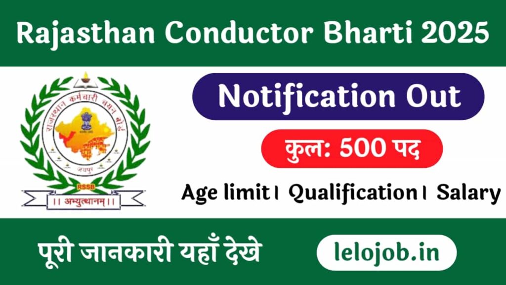 Rajasthan Conductor Recruitment 2025 | Rajasthan Conductor (Parichalak) Vacancy 2025