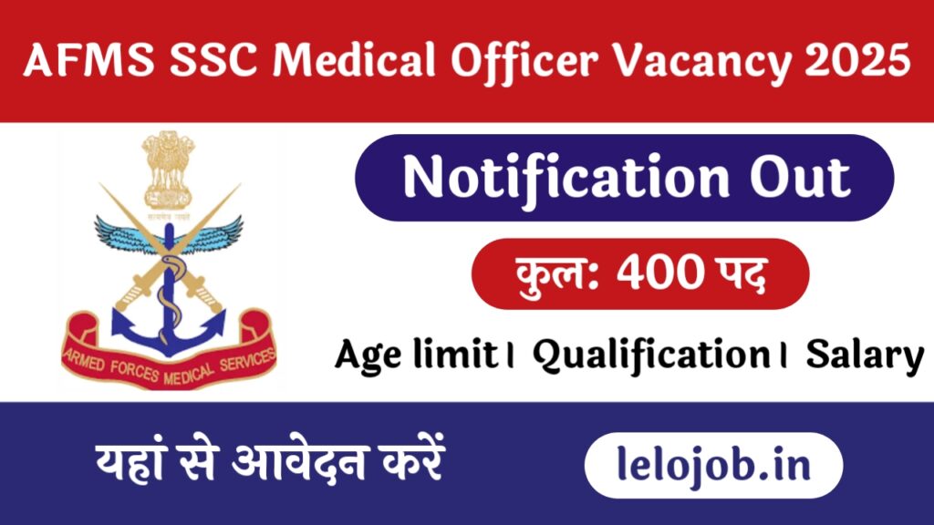 Army (AFMS) SSC Medical Officer 2025