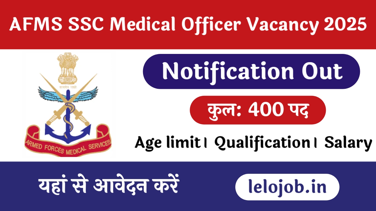 Army (AFMS) SSC Medical Officer 2025