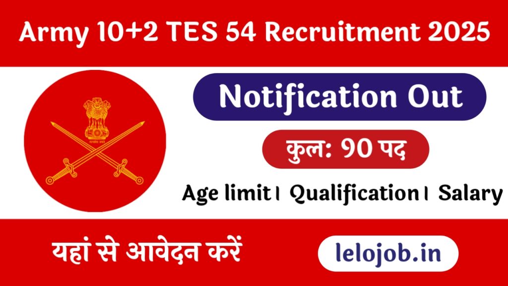 Army 10+2 TES 54 Entry Recruitment 2025
