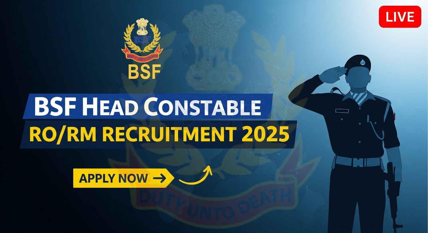 BSF Head Constable RO/ RM Online Form 2025