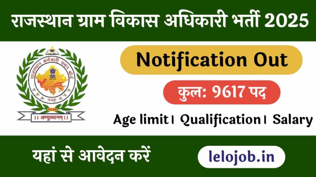 Rajasthan RSSB VDO Recruitment 2025