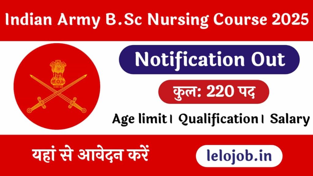 Indian Army B.Sc Nursing Course Recruitment 2025